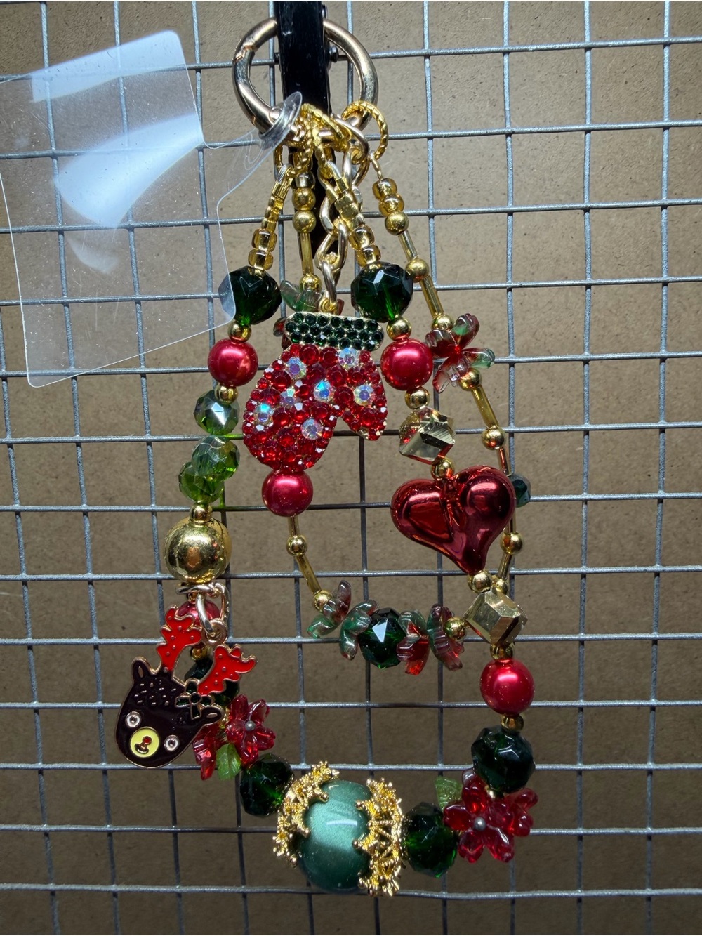 Christmas Red & Green Cell Phone Charm New